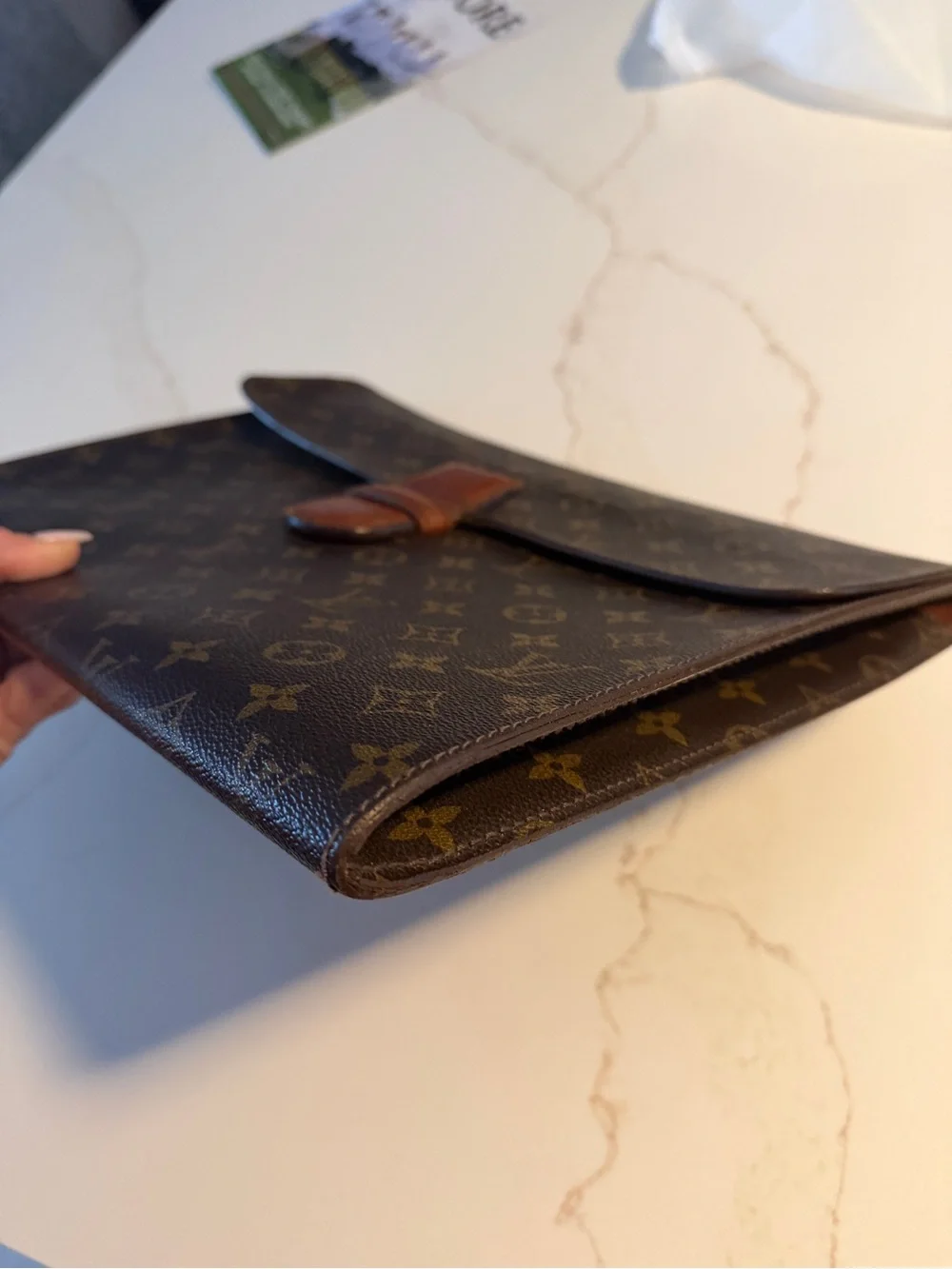 Louis Vuitton Monogram Canvas labtop Document Pouch in Brown and Tan